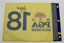Phil Mickelson Signed 2021 PGA Championship at Kiawah Island Screen Flag PSA #AL68166