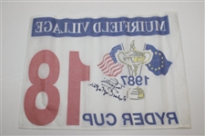 Tony Jacklin Signed 1987 Ryder Cup at Muirfield Village Flag w/'Ryder Cup Captain' JSA ALOA