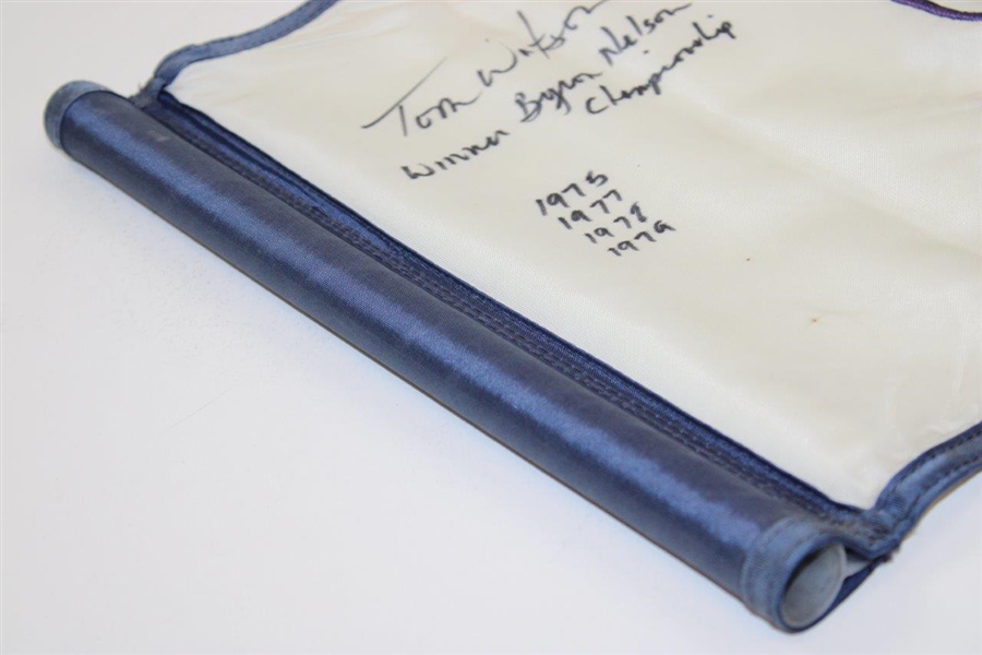 Tom Watson Signed TPC Course Flag with 'Winner Byron Nelson Championship' & Years JSA ALOA
