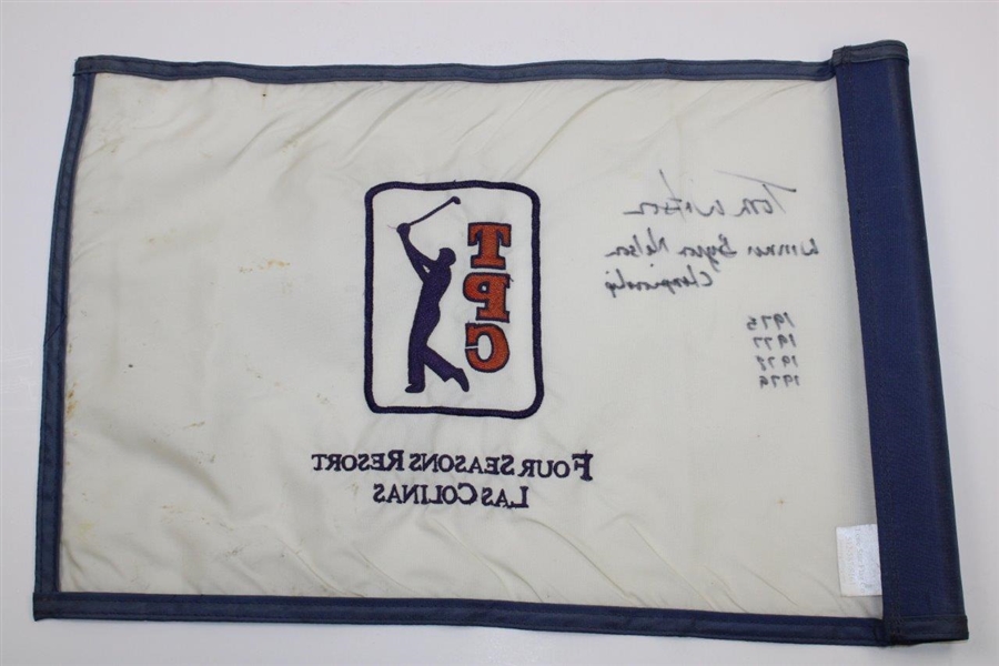 Tom Watson Signed TPC Course Flag with 'Winner Byron Nelson Championship' & Years JSA ALOA
