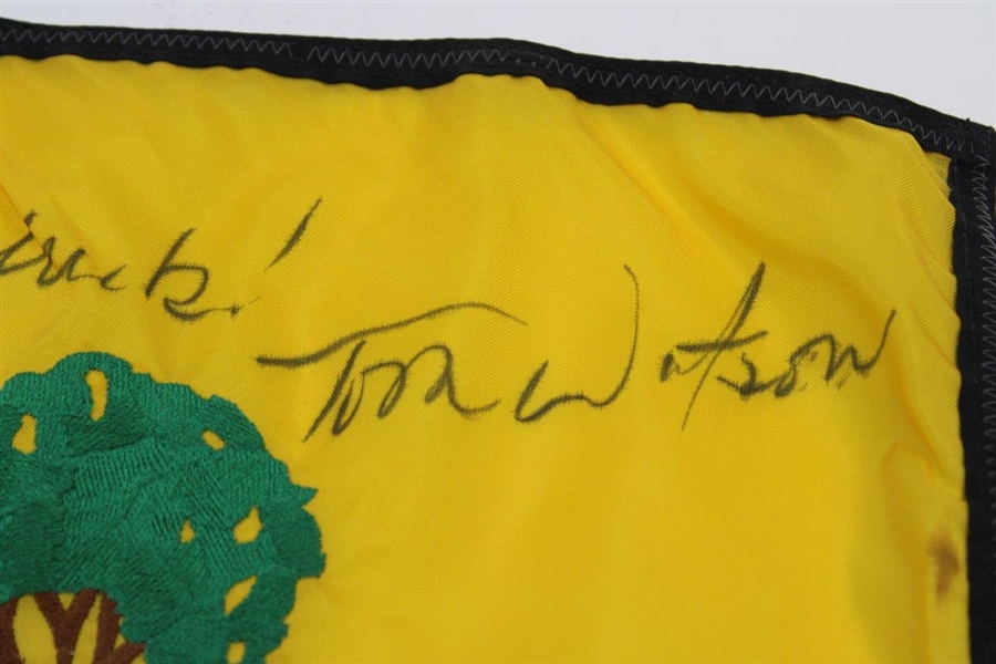 Tom Watson Signed Colonial Embroidered Course Flag JSA ALOA