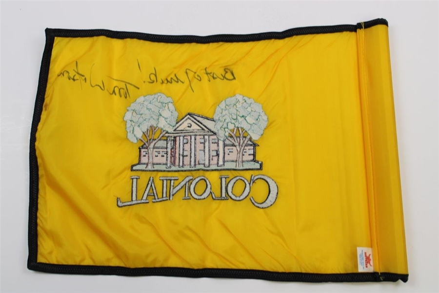 Tom Watson Signed Colonial Embroidered Course Flag JSA ALOA