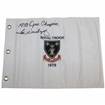 Tom Weiskopf Signed Royal Troon Embroidered Flag with '1973 Open Champion' JSA ALOA