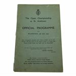 1933 Open Championship at St. Andrews Official Wednesday Program