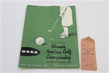1951 Women's Amateur Golf Championship at Town & Country Club St Paul, MN Program & Ticket