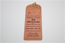1951 Women's Amateur Golf Championship at Town & Country Club St Paul, MN Program & Ticket