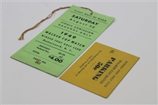 1949 Walker Cup at Winged Foot Ticket #93 & Parking Pass - Francis Ouimet Captain
