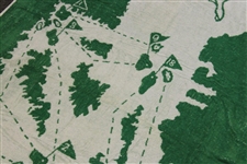 Vintage Augusta National Course Layout Green & White Beach Towel 