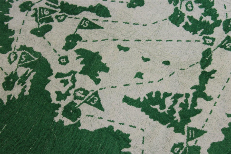Vintage Augusta National Course Layout Green & White Beach Towel 