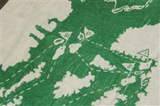 Vintage Augusta National Course Layout Green & White Beach Towel 