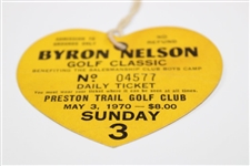 1970 Byron Nelson Classic Ticket #04577 -  Nicklaus Defeats Palmer In Playoff Finale