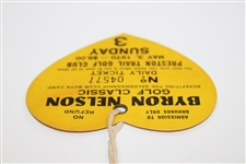 1970 Byron Nelson Classic Ticket #04577 -  Nicklaus Defeats Palmer In Playoff Finale
