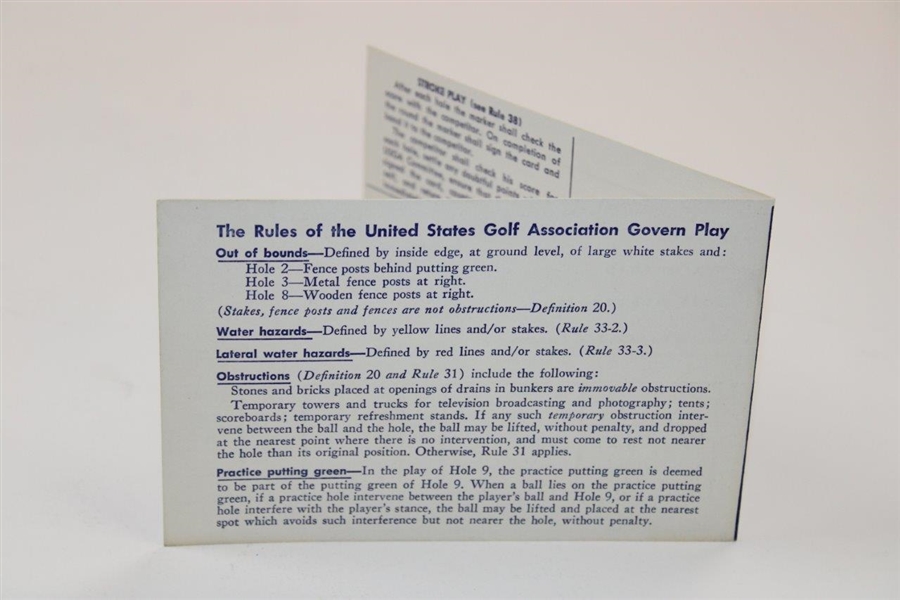 1962 US Open at Oakmont CC Official Scorecard - Jack Nicklaus First Win & Major