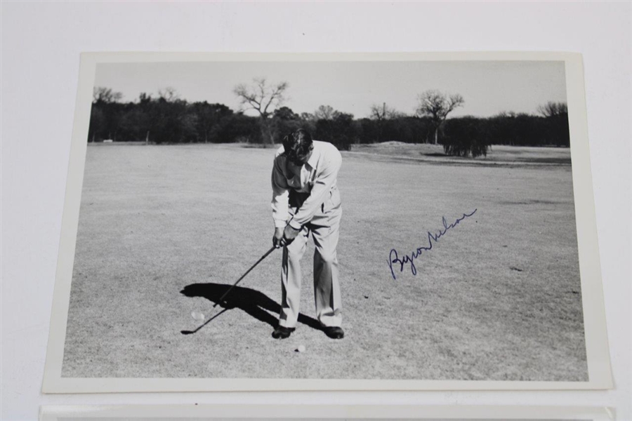 Byron Nelson Signed Two (2) Image Sequence of Lord Byron Hitting Wedge JSA ALOA