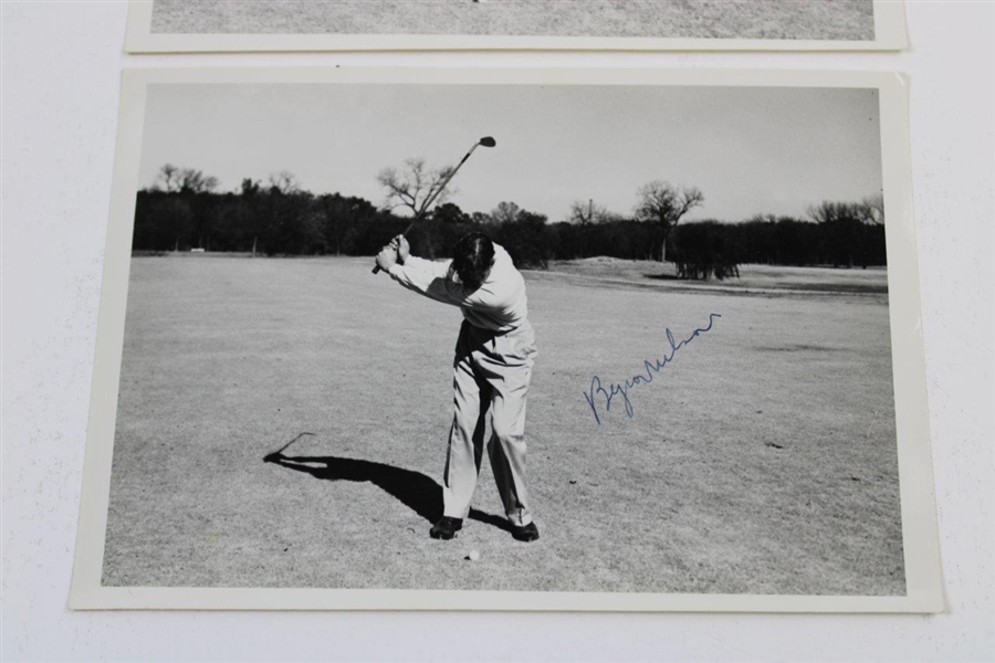 Byron Nelson Signed Two (2) Image Sequence of Lord Byron Hitting Wedge JSA ALOA