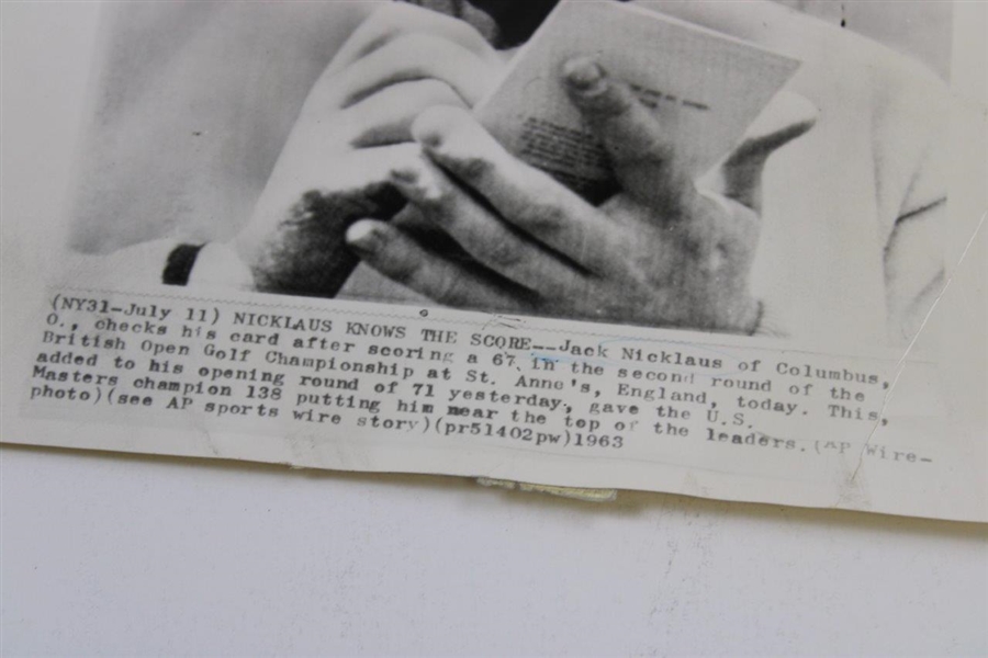 Jack Nicklaus Tallies His Score in 1963 British Open AP Wire Photo 