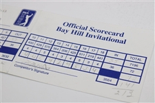Dudley Hart Signed 1999 Bay Hill Inv. 3rd Rd Scorecard with Phil Mickelson Marker