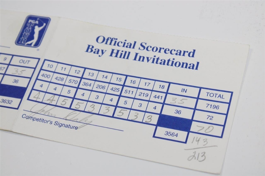 John Daly Signed 1998 Bay Hill Inv. 3rd Rd Scorecard with Paul Goydos Marker