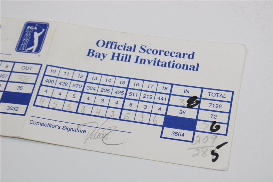 Davis Love III Signed 1998 Bay Hill Final Rd Scorecard with 1998 Champion Ernie Els Marker