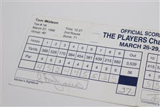 Tom Watson Signed 1998 Players Championship 2nd Rd Scorecard with Steve Jones Marker