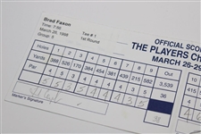 Brad Faxon Signed 1998 Players Championship 1st Rd Scorecard with Fred Couples Marker