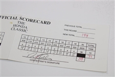 Nick Faldo Signed 1999 Honda Classic 2nd Rd Scorecard with Mark Calceveccia Marker