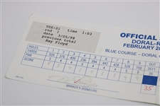 Ray Floyd Signed 1998 Doral Ryder Open 1st Rd Scorecard with Bernhard Langer Marker