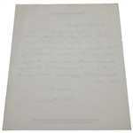 Phil Mickelson Signed Handwritten Letter to ANGC Secretary Kathryn Murphy - Masters Content JSA ALOA