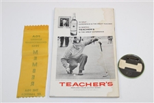 1961 PGA Seniors Annual With 1961 Pga Seniors Guest Badge And Member Ribbon