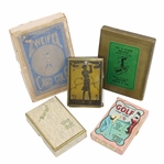 Five(5) Golf Themed Card Games With Decorative Card Box