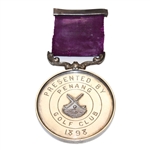 1907 Silver Plated Medal & Ribbon Presented by Penang GC Won by B. Severs
