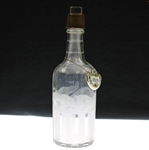 Circa 1910-1911 Hawkes Cut Glass Whiskey Decanter w/Bone China Rum Label - 11 ½” tall