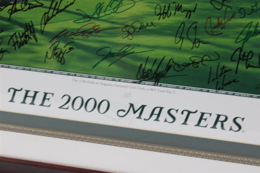 Field Signed 2000 The Masters Poster - Framed JSA ALOA