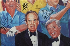 Astronauts, Presidents, & Golf Legends Multi-Signed 1994 Doug Sanders Celebrity Classic Matted Poster - Framed