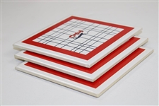 Payne Stewart's Three (3) TPC Red/White/Blue Ceramic Frankie Welch Trivets