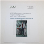 Arnold Palmer with Augusta National Clubhouse & Major Wins Golf Bags Print