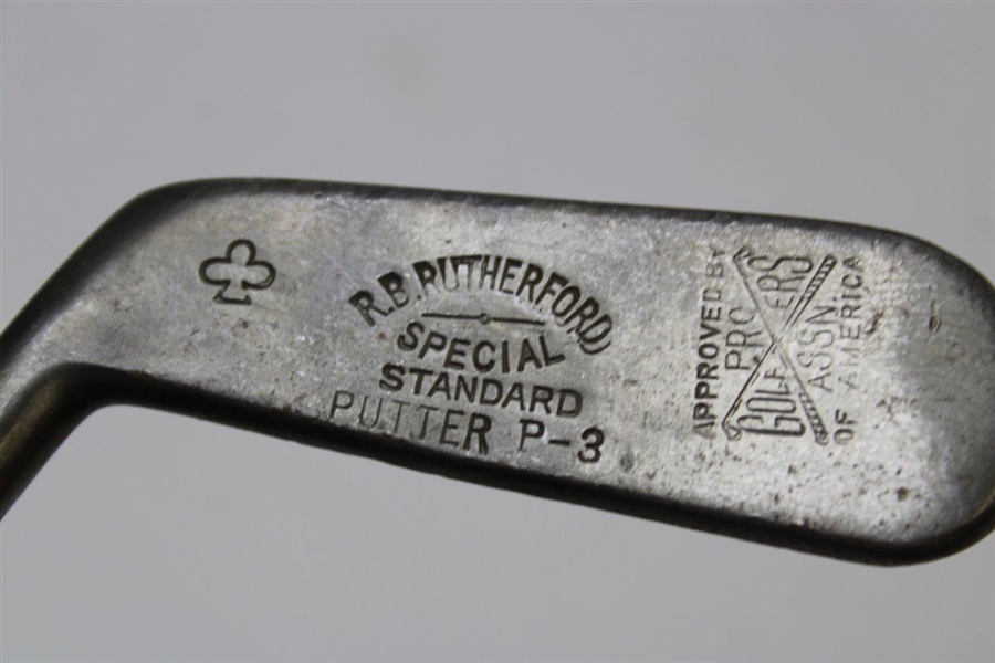 Left Handed R. B. Rutherford Hickory P-3 Putter