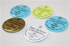 Sam Snead's Peter Jackson Champions Contestant & Guest Badges - 1981 & 1982