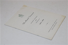 1990 Augusta National 'The Masters Tournament Scoring Records & Statistics' Booklet - Inglish