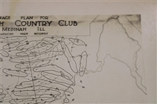 Early 1930's Medinah Country Club of Medinah Ill. Drainage Plan - Wendell Miller Collection