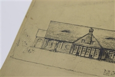 Early 1930's P. T. Taylor Golf & Country Club Hand Drawn Clubhouse Plan - Wendell Miller Collection