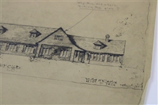 Early 1930's P. T. Taylor Golf & Country Club Hand Drawn Clubhouse Plan - Wendell Miller Collection