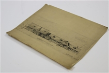 Early 1930's P. T. Taylor Golf & Country Club Hand Drawn Clubhouse Plan - Wendell Miller Collection