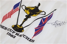Tony Jacklin Signed 1983 Ryder Cup Matches Flag JSA ALOA