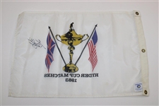 Tony Jacklin Signed 1983 Ryder Cup Matches Flag JSA ALOA