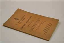 1933 Open Championship at St. Andrews Official Monday Program