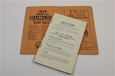 1933 Open Championship at St. Andrews Official Monday Program