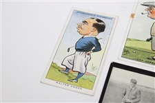 Three (3) Churchman's Cigarette Golf Cards (Hagen x2 & Vardon) with Tait Ogden Card