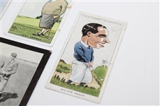 Three (3) Churchman's Cigarette Golf Cards (Hagen x2 & Vardon) with Tait Ogden Card