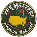 The Masters Augusta National Hand Carved Painted Round Wooden Sign - Folk Art